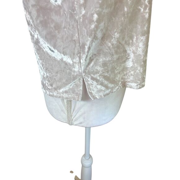 VTG Y2K Lace Trim Pink Velvet Babydoll Cami L Coquette Fairy Romantic Soft Girl - Picture 9 of 13